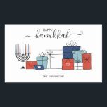 Hanukkah Gifts & Menorah Holiday Sticker<br><div class="desc">Personalize the custom text above. You can find additional coordinating items in our "Hanukkah Gifts and a Menorah" collection.</div>