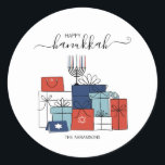 Hanukkah Gifts & Menorah Holiday Sticker<br><div class="desc">Personalize the custom text above. You can find additional coordinating items in our "Hanukkah Gifts and a Menorah" collection.</div>