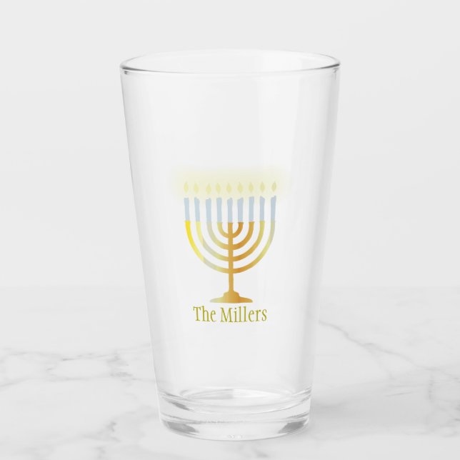 Hanukkah Glass (Front)