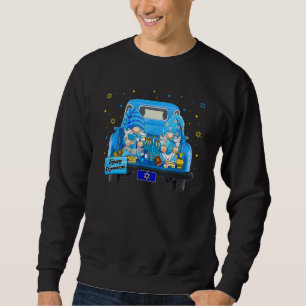 Hanukkah Gnome Truck Decorations Menorah Candles D Sweatshirt