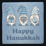 Hanukkah Gnomes Trio Coaster<br><div class="desc">hanukkah gnomes trio coaster with text happy hanukkah</div>