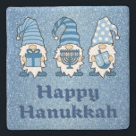Hanukkah Gnomes Trio Coaster<br><div class="desc">hanukkah gnomes trio coaster with text happy hanukkah</div>