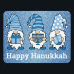 Hanukkah Gnomes Trio Door Sign<br><div class="desc">hanukkah gnomes trio door sign with text happy hanukkah</div>