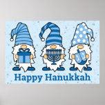 Hanukkah Gnomes Trio Poster<br><div class="desc">hanukkah gnomes trio poster with text happy hanukkah</div>