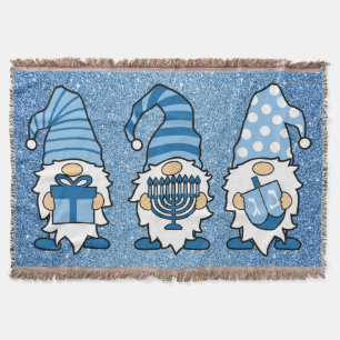 Hanukkah Gnomes Trio Throw Blanket
