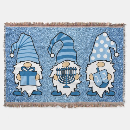 Hanukkah Gnomes Trio Throw Blanket