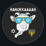 Hanukkah Goat Chanukah Jewish Farm Farmer Classic Round Sticker<br><div class="desc">Hanukkah Goat Chanukah Jewish Farm Farmer</div>