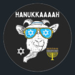 Hanukkah Goat Chanukah Jewish Farm Farmer Classic Round Sticker<br><div class="desc">Hanukkah Goat Chanukah Jewish Farm Farmer</div>