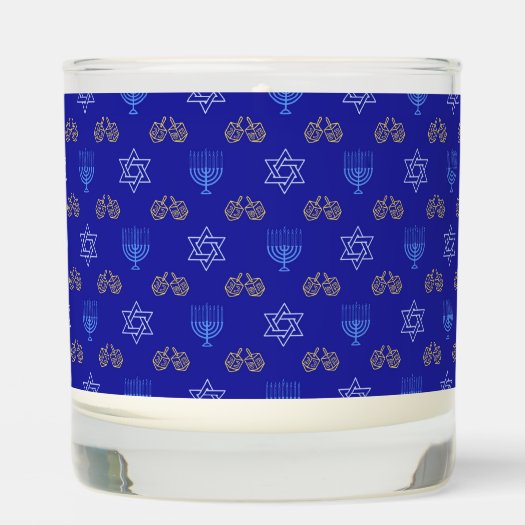 Hanukkah Gold Dreidel Star of David Menorah Blue