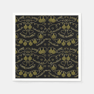 Hanukkah Gold Dreidels Napkins