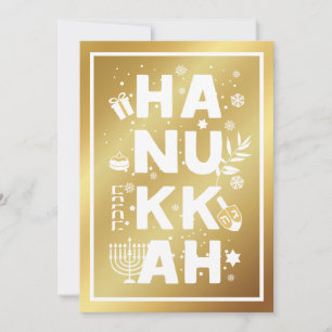 HANUKKAH Gold Greeting Card
