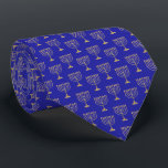 Hanukkah Gold Menorah Blue Neck Tie<br><div class="desc">Celebrate Hanukkah in style with this men's necktie featuring a classic gold Menorah on a rich blue background. Perfect for adding a festive touch to your holiday attire. This tie blends tradition with a modern, sleek look. Whether you are attending a family gathering or a holiday party, this necktie is...</div>