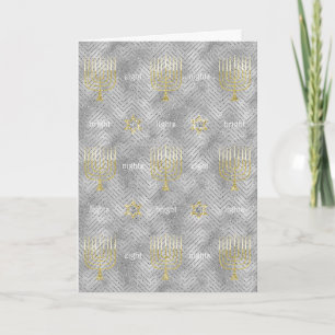 "Hanukkah Gold Menorah" Greeting Card w Envelope