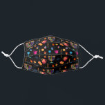 Hanukkah Gold Menorah Jewish Holiday black Adult Cloth Face Mask<br><div class="desc">Menorah, Hanukkiah Symbol. Happy Hanukkah Party Jewish Holiday black color. Jewish Holiday Chanukkah Decoration with traditional Chanuka decorative symbols - colorful pattern, hanukkiah menorah, candlestick with candles, star of David and neon blue glowing lights, donuts, illustration. Hanukkah Festival of lights Event Decoration. Jerusalem, Israel. Home > Health & Personal Care...</div>