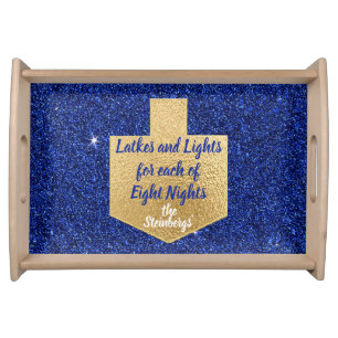 Hanukkah Golden Dreidel Serving Tray