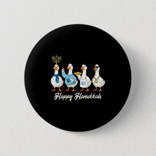 Hanukkah Goose Happy Hanukkah Menorah Dreidel Jewi Button