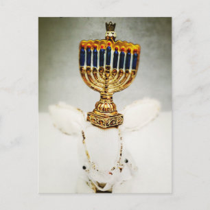 Hanukkah Greeting Card - Addo to Rabbit and Menora