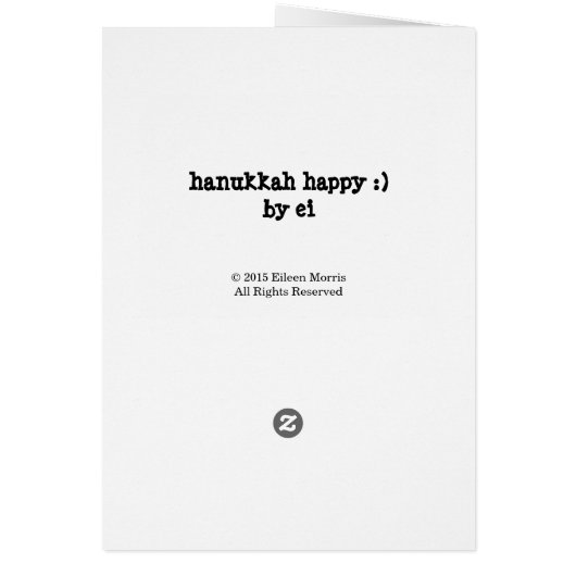 Hanukkah Greeting Card Personalize Option (Back)