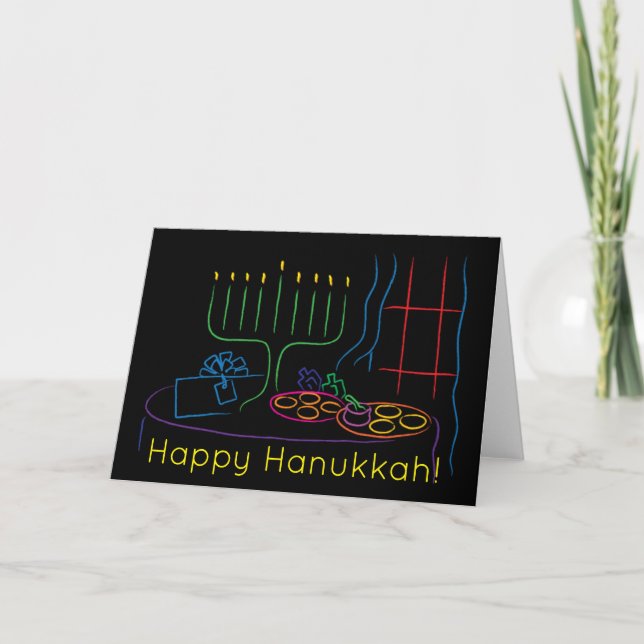 Hanukkah Greeting Card Personalize with envelope (Front)