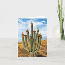 Hanukkah Greeting Card - Prickly Menorah
