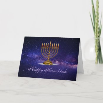 Hanukkah Greeting Card With Beautiful Menorah by SharCanMakeit at Zazzle