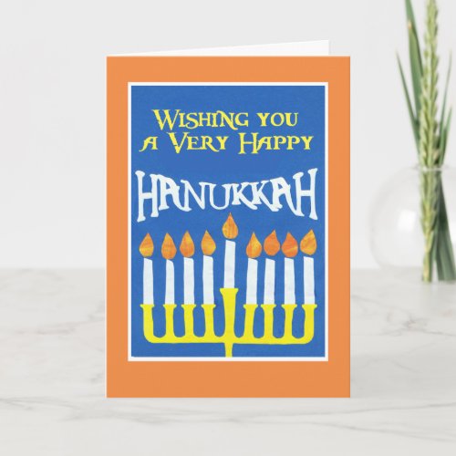 Hanukkah Greeting Card with Menorah