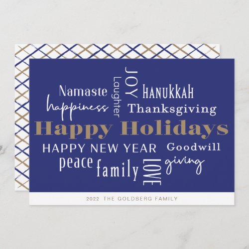 Hanukkah Greetings Holiday Blue