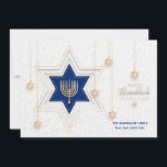Hanukkah Greetings Holiday Card<br><div class="desc">An elegant Hanukkah greeting card with a Star of David and Menorah. (Image by pikisuperstar of Freepik.com). The card is easy to customize with your wording, font and font color. Not exactly what you're looking for? All our products can be custom designed to meet your needs at no extra charge....</div>