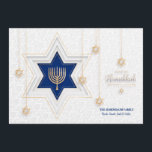Hanukkah Greetings Holiday Card<br><div class="desc">An elegant Hanukkah greeting card with a Star of David and Menorah. (Image by pikisuperstar of Freepik.com). The card is easy to customize with your wording, font and font color. Not exactly what you're looking for? All our products can be custom designed to meet your needs at no extra charge....</div>