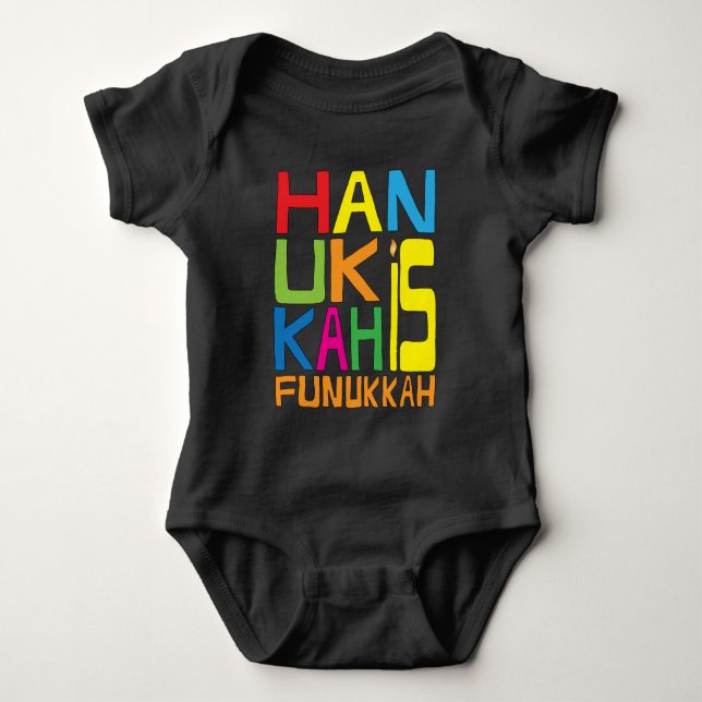 Hanukkah "Hanukkah Is Funukkah" Baby Bodysuit (Front)