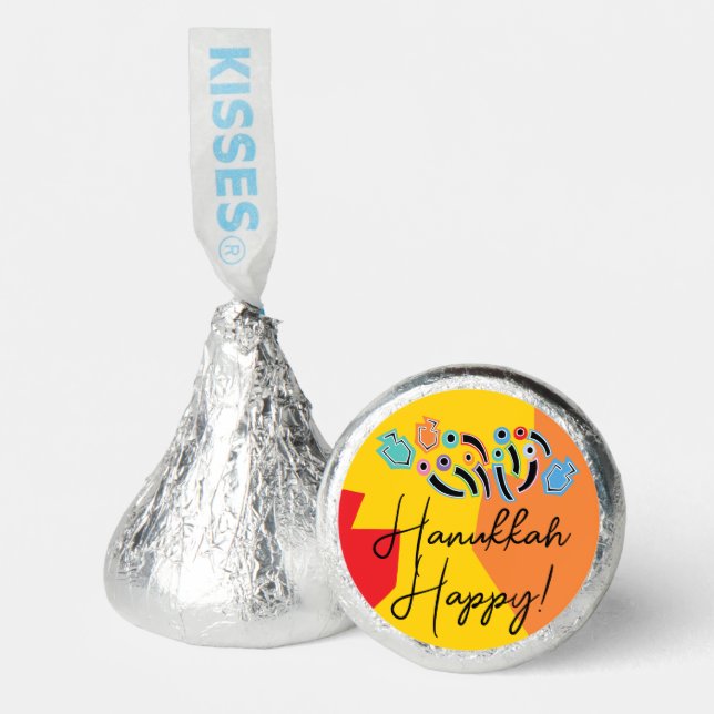 Hanukkah Happy Bright Art Hershey®'s Kisses® (Front)