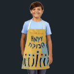 Hanukkah Happy Dancing Candles Apron<br><div class="desc">Hanukkah Happy Dancing Candles Apron. Personalize by deleting text and adding your own. Use your favorite font style, color, and size. Be sure to choose the size and strap color. All design elements can be transferred to other Zazzle products and edited. Happy Hanukkah! Thanks for stopping by. Much appreciated! Size:...</div>