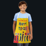 Hanukkah Happy Dancing Menorah Apron<br><div class="desc">Hanukkah Happy Dancing Menorah Apron. Personalize by deleting text and adding your own. Use your favorite font style, color, and size. Be sure to choose the size and strap color. All design elements can be transferred to other Zazzle products and edited. Happy Hanukkah! Thanks for stopping by. Much appreciated! Size:...</div>