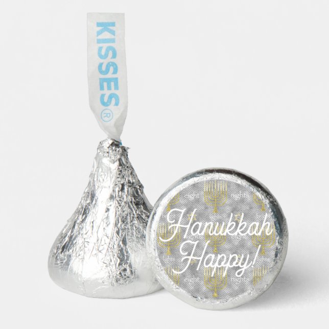 Hanukkah Happy Elegant Menorahs Hershey®'s Kisses® (Front)