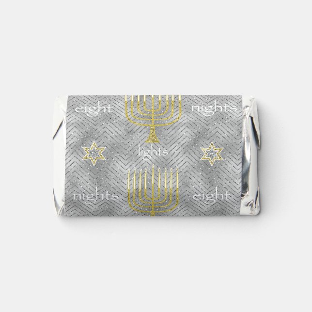 Hanukkah Happy Elegant Menorahs Hershey's Miniatures (Front)