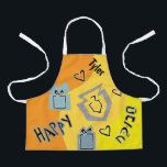 Hanukkah Happy Glitzy Art Apron<br><div class="desc">Hanukkah Happy Glitzy Art Apron. Personalize by deleting text and adding your own. Use your favorite font style, color, and size. Be sure to choose the size and strap color. All design elements can be transferred to other Zazzle products and edited. Happy Hanukkah! Thanks for stopping by. Much appreciated! Size:...</div>