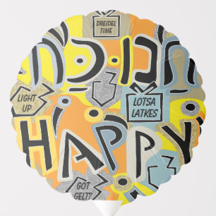 Hanukkah Happy Glitzy Balloon