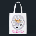 Hanukkah Happy Happy Grocery Bag<br><div class="desc">Hanukkah Happy Happy, white 2-sided bag. All design elements can be edited. All editable text can be deleted and replaced with your own message. Use your favorite font color, size, and style. Happy Hanukkah/Chanukah! Style: Reusable Bag Go green and save the planet with our reusable grocery bag! Made with a...</div>