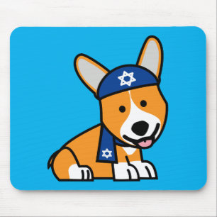 Hanukkah Happy Jewish Corgi Corgis Dog Puppy Mouse Pad