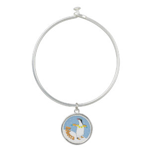 Hanukkah Happy Penquin Bangle Bracelet