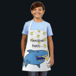 Hanukkah Happy Shark Apron<br><div class="desc">Hanukkah Happy Shark Apron. Personalize by deleting text and adding your own. Use your favorite font style, color, and size. Be sure to choose size and strap color. All design elements can be transferred to other Zazzle products and edited. Happy Hanukkah! Thanks for stopping by. Much appreciated! Size: All-Over Print...</div>