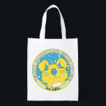 Hanukkah Happy with Blue Bunny Grocery Bag<br><div class="desc">Hanukkah Happy with Blue Bunny, white 2-sided bag. All design elements can be edited. All editable text can be deleted and replaced with your own message. Use your favorite font color, size, and style. Happy Hanukkah/Chanukah! Style: Reusable Bag Go green and save the planet with our reusable grocery bag! Made...</div>