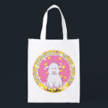Hanukkah Happy with Pink Lambie Grocery Bag<br><div class="desc">Hanukkah Happy with Pink Lambie, white 2-sided bag. All design elements can be edited. All editable text can be deleted and replaced with your own message. Use your favorite font color, size, and style. Happy Hanukkah/Chanukah! Style: Reusable Bag Go green and save the planet with our reusable grocery bag! Made...</div>