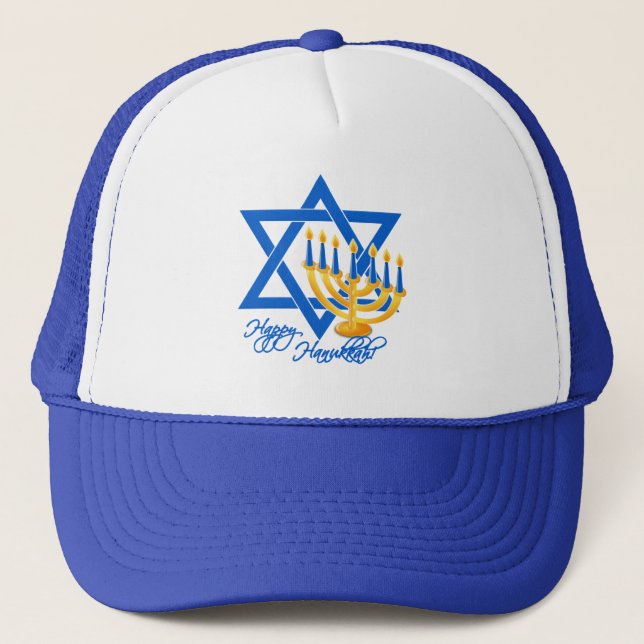 Hanukkah hat, choose color trucker hat (Front)