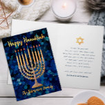 Hanukkah Holiday Card and Gold Menorah<br><div class="desc">Hanukkah Holiday Card and Gold Menorah</div>