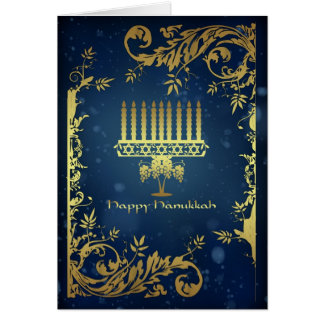 hanukkah holiday card with menorah
