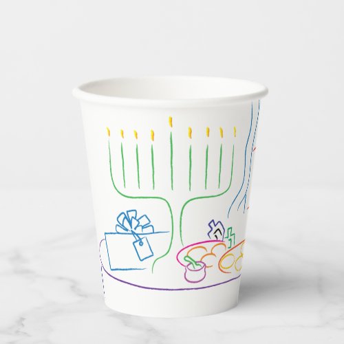 Hanukkah Holiday dinner 8 oz Paper Cups