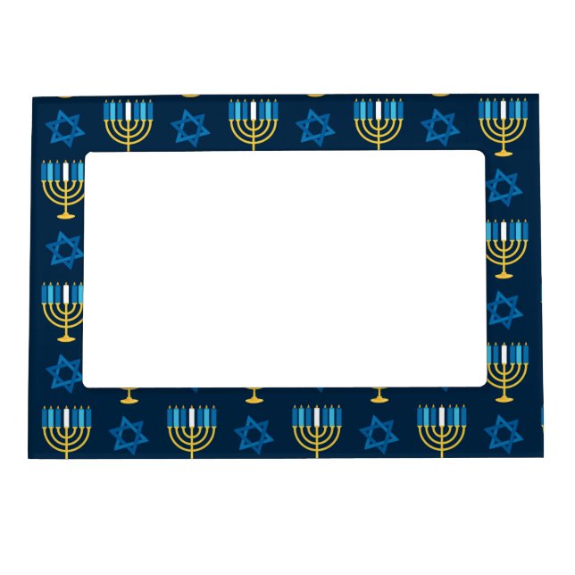 Hanukkah Holiday Jewish Decoration Pattern Gift Magnetic Frame (Front)