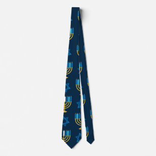 Hanukkah Holiday Jewish Decoration Pattern Gift Neck Tie