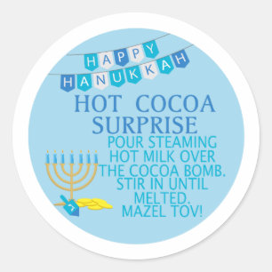 HANUKKAH Hot cocoa bomb sticker, Mazel tov Classic Round Sticker